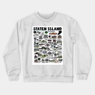 Staten Island Map Art Crewneck Sweatshirt